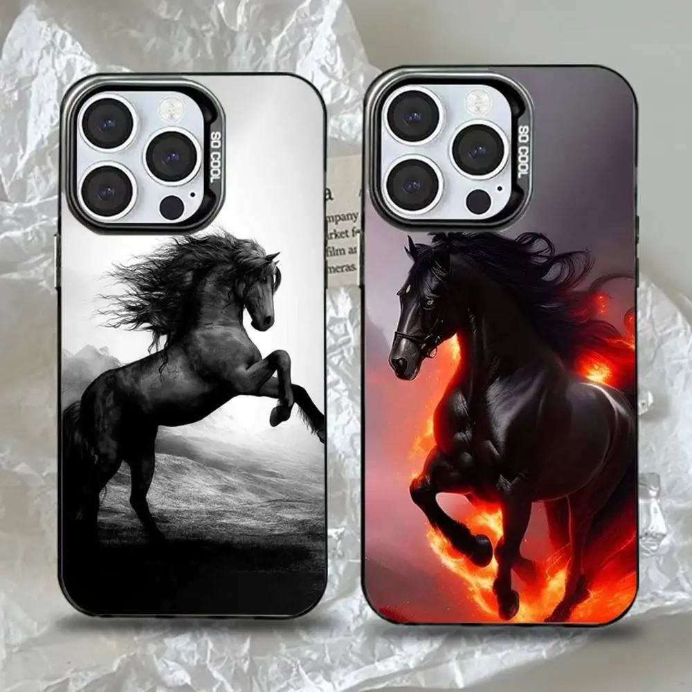 

Horse Great Beauty Galloping Phone Case For iPhone 16,15,14,13,12,11,Pro,Max,Plus,Mini,XS,SE Anti Fall Black Matte Hard Bumper