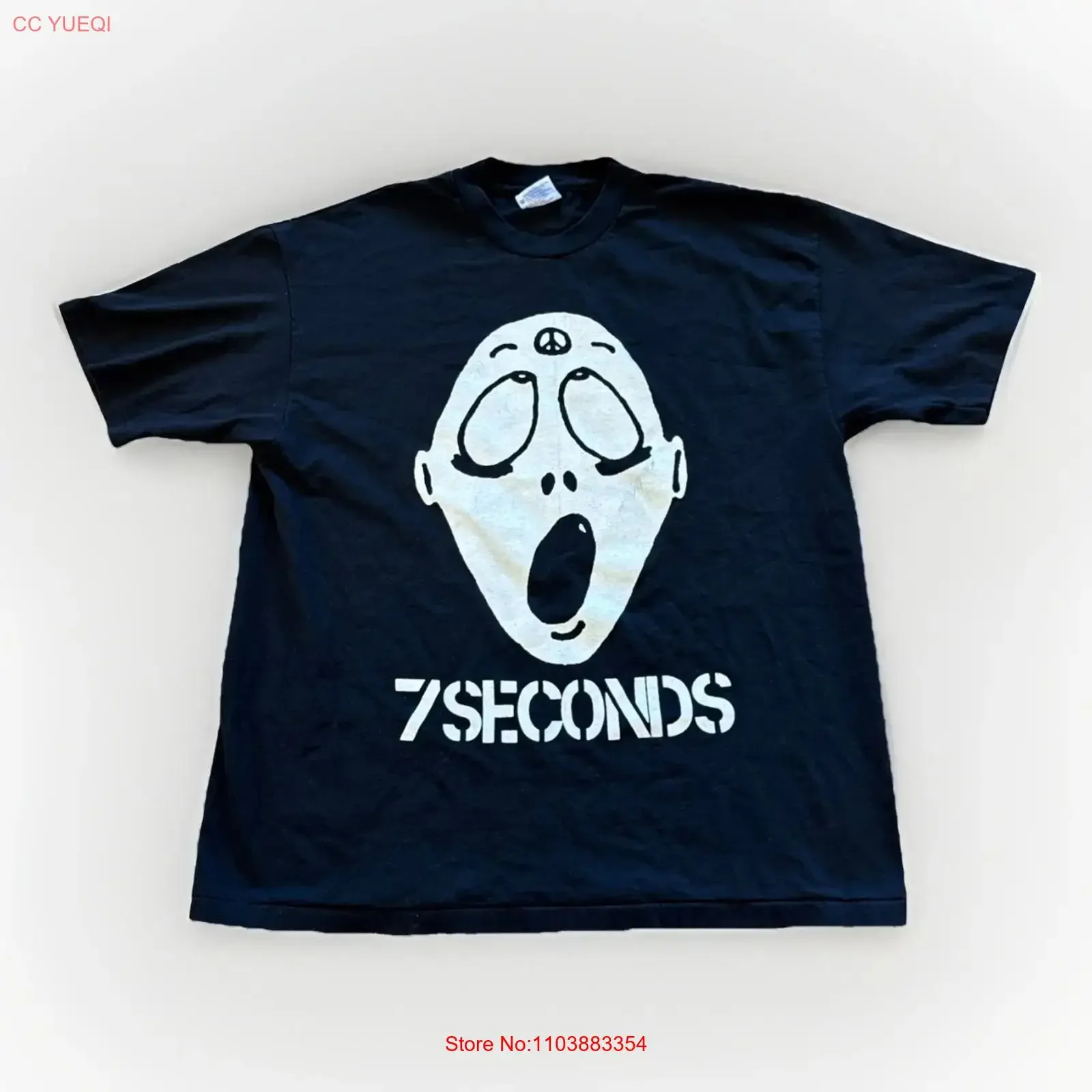 Camiseta Vintage 7 Seconds para Hombre, Talla XL, Estilo Hardcore Punk, Banda de Rock de los 80, Drastic Measures, Vintage, Lavada, Elegante, Ligeramente Estilo Streetwear
