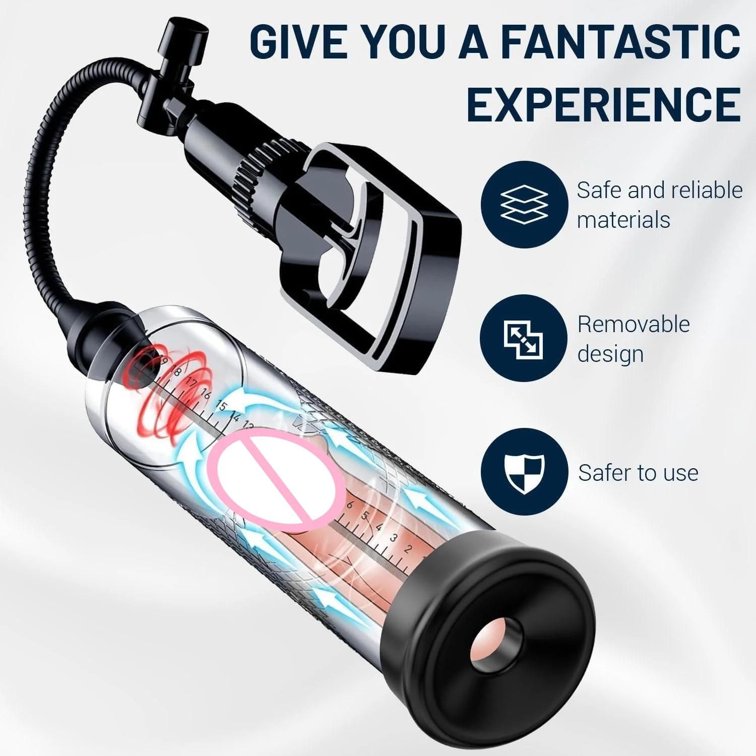 Male Bigger Growth Pump Vacuum Penis Largement Tool Men with Strong Suction Cup Men's Penis Pump Extended Adult Sex Toys For 18+