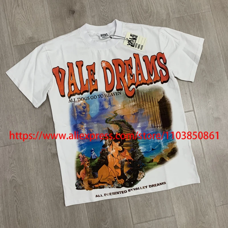 

Summer Trend VALLEY T-shirt High-quality Casual Men Women Tops Hip Hop Street Hip-hop Breathable VALE Short Sleeves