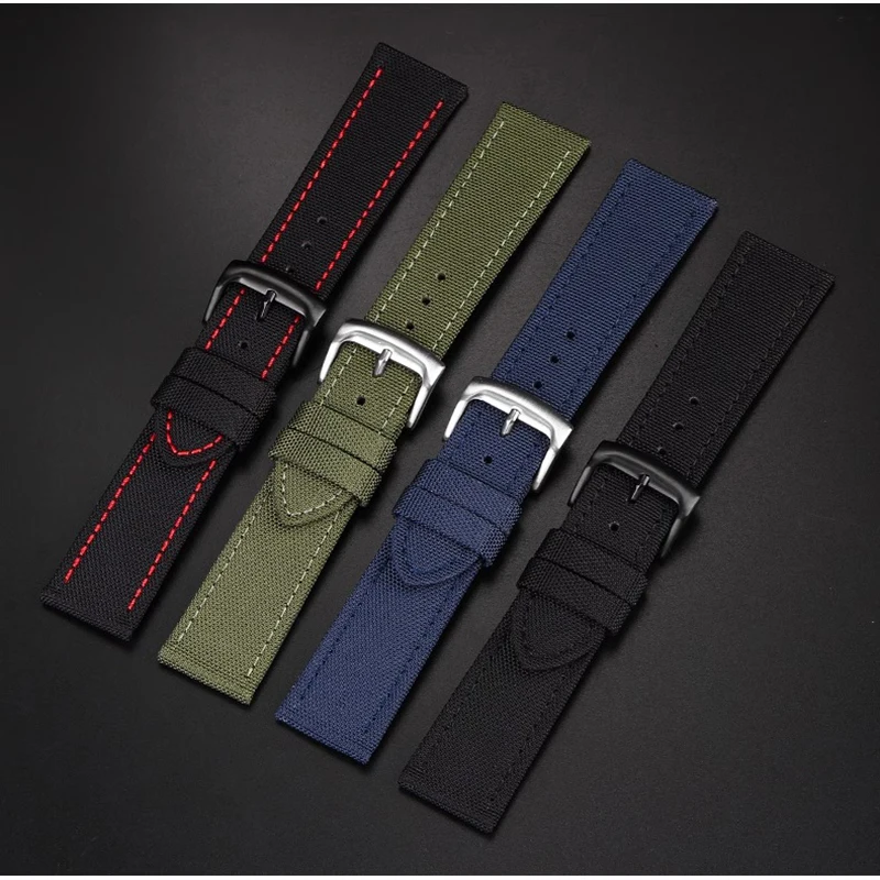 시티즌 에코 드라이브 시계 밴드, 세이코 티쏘 TIMEX 나일론 캔버스 가죽 시계 스트랩, 남성용 팔찌, BM8475, BM7140, 20mm, 22mm, 24mm