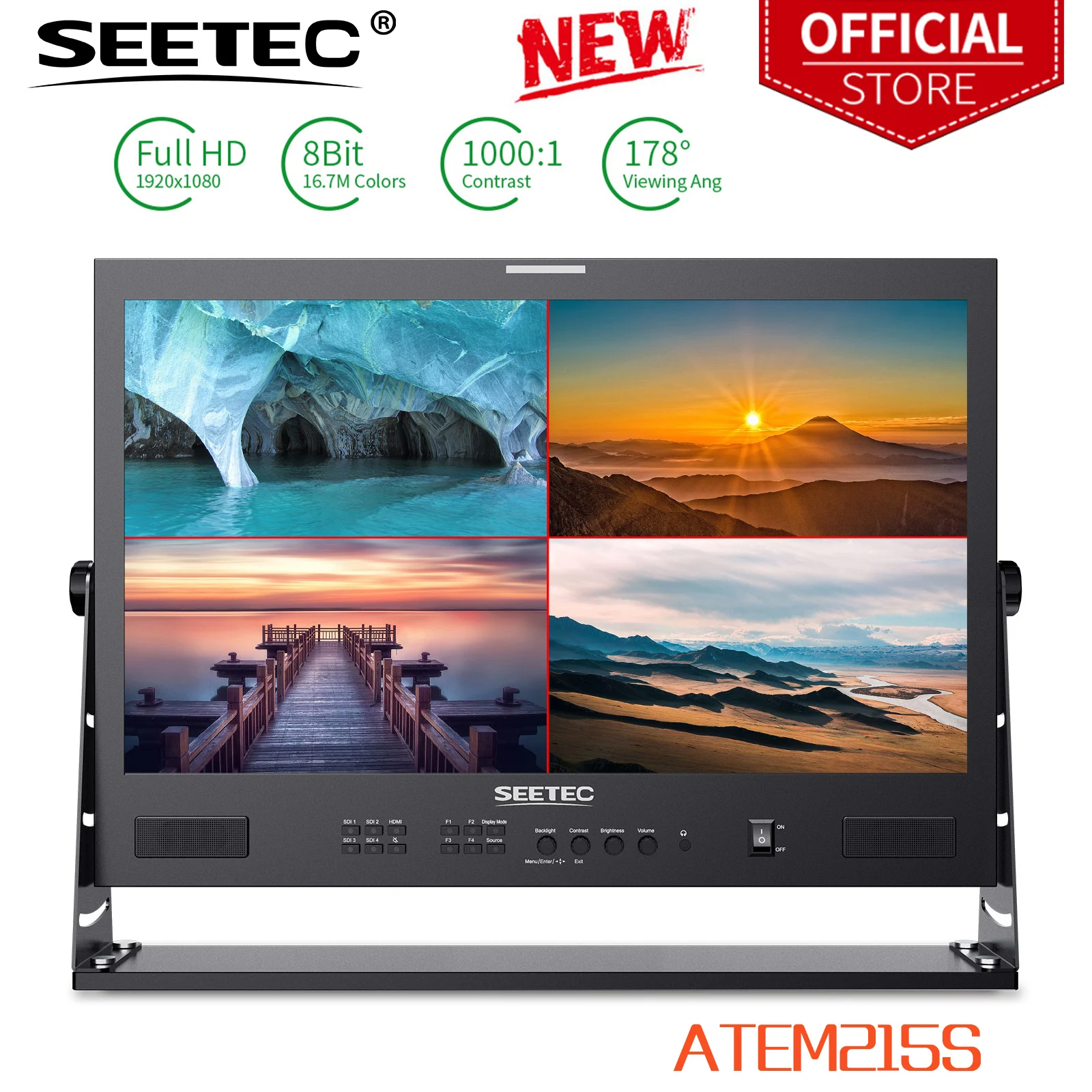 

Монитор трансляции SEETEC ATEM215S, 21,5 дюйма, 3G-SDI HDMI, 1920x1080 Full HD LCD 3D LUT HDR, форма сигнала для прямой трансляции в Youtube