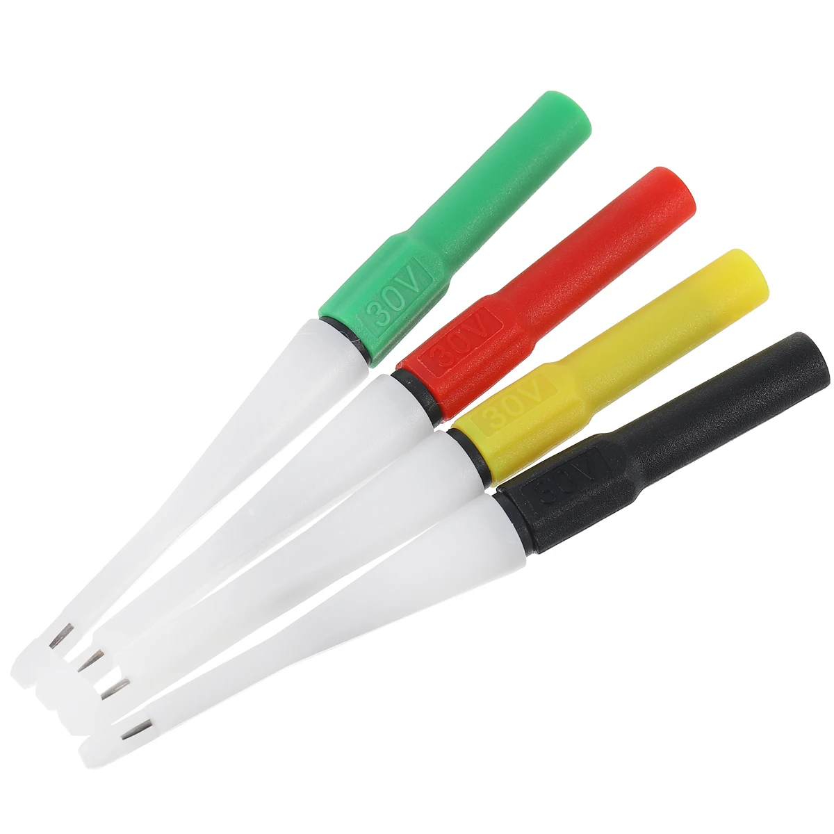 4 pezzi mini filo perforatore pin isolante 19mm rosso nero verde giallo sonde di prova strumenti di riparazione auto custodia in plastica multimetro