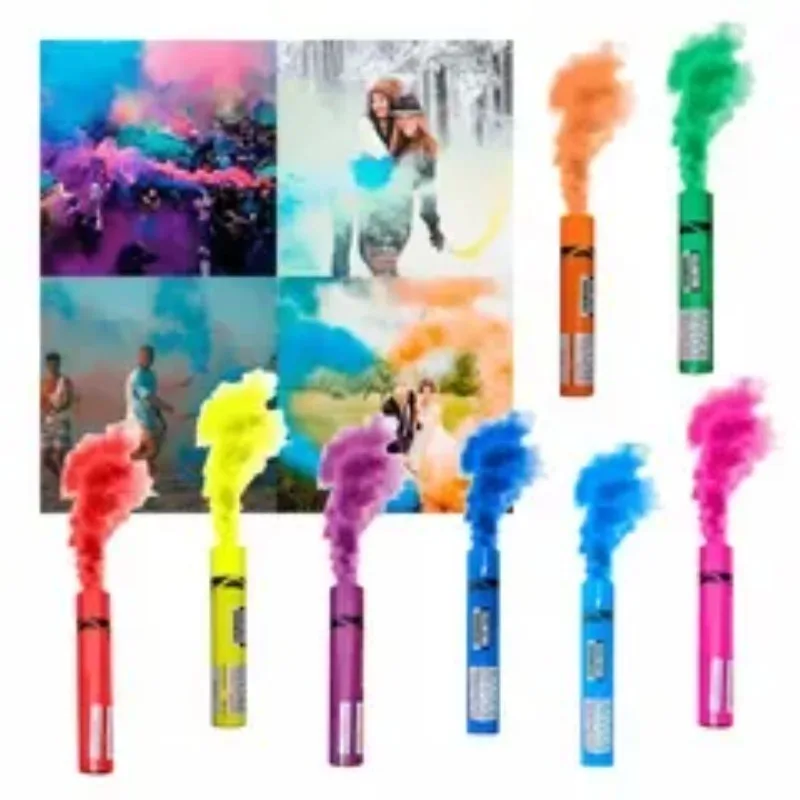 4/8pcs 8 Colors Handheld Smokes Tube  Wedding Party Stage Atmosphere Creativity Fog Smoke Prop Photo Smoke Lasts for 2 Minutes