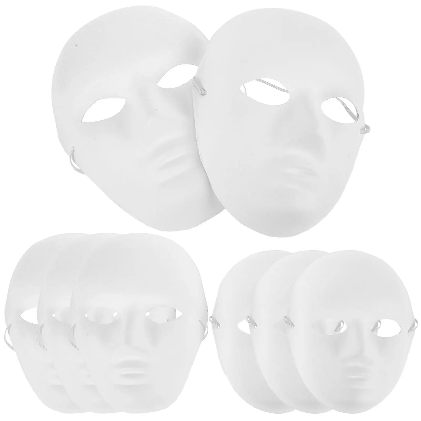 

Hand Painted Masks Plain White Masquerade Party Halloween Costume Blank Face DIY Scary Toys Lightweight Comfortable