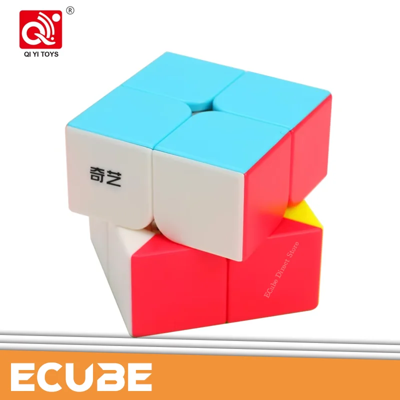 [ECube] QiYi QiDi 2x2 Stickerless Black White Stickered Professional Speed Cube Beginner Educational Toys Cube Baby Kids Toys