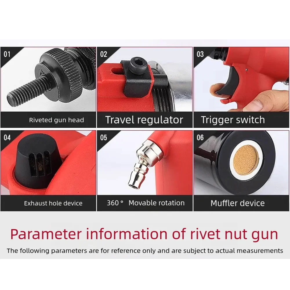 Rivet Nut Tool Pneumatic Riveter Industrial Automatic Hydraulic Pull Rivet Nut Gun M3 M4 M5 M6 M8 M10 M12 Riveting Tool
