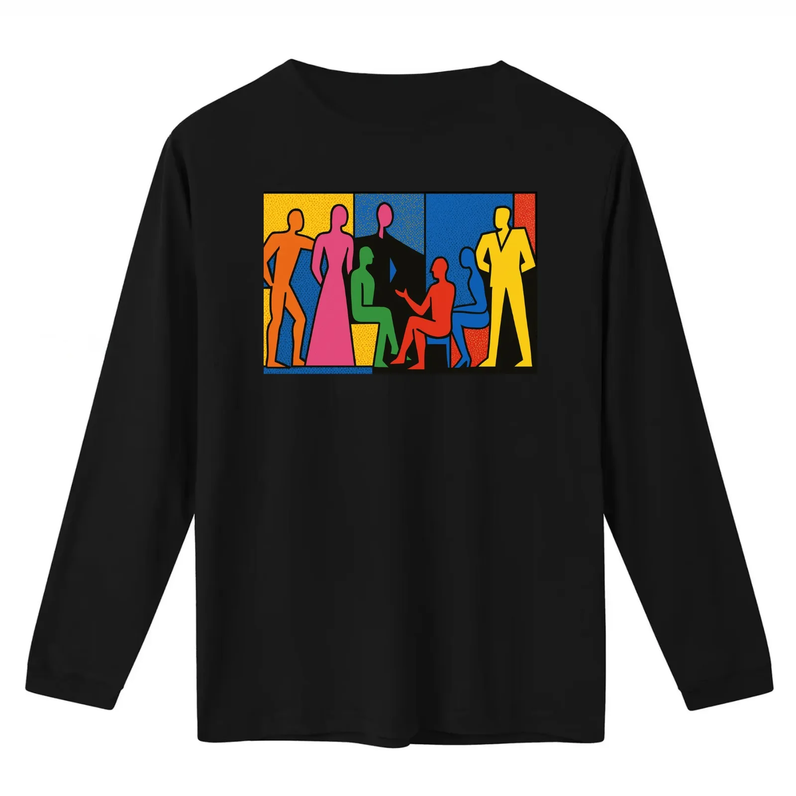 Le Corbusier colourful gathering - Pop Art Style T-Shirt Summer Casual Cotton Tee Oversized Streetwear Tops Unisex Men Women