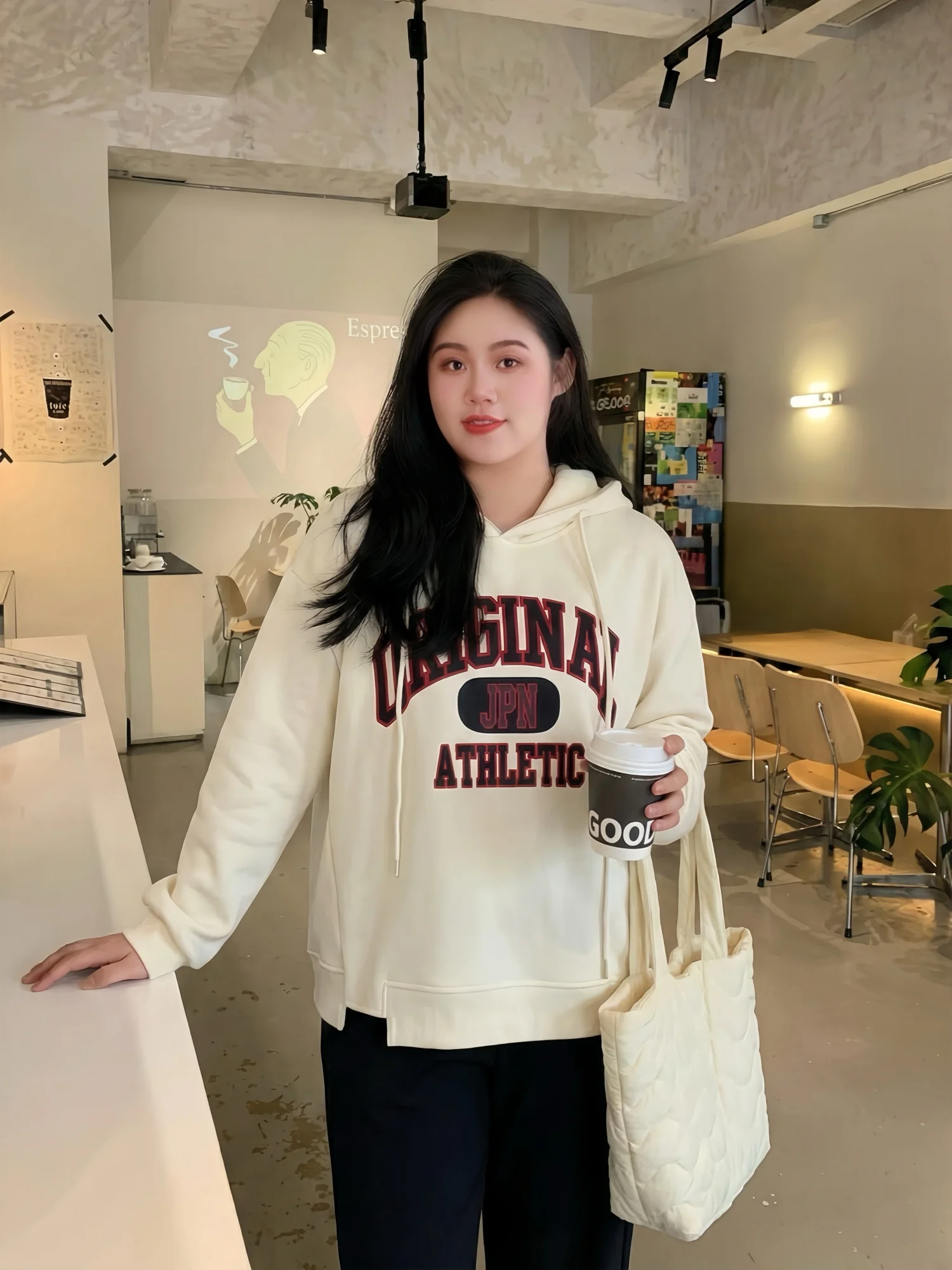 

Модная женская толстовка оверсайз в повседневном стиле, на флисовой подкладке, удобная для поездок на работу, стандартный крой, с длинными рукавами, осень-зима