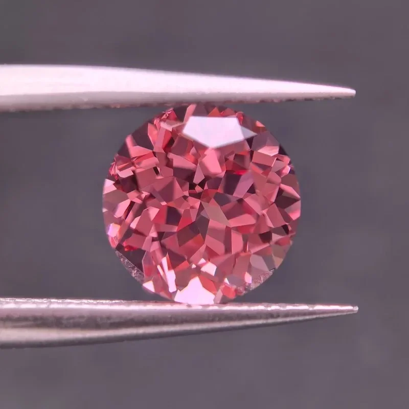 Perles de charme de forme ronde rose pour la fabrication de bijoux à bricoler soi-même, mariée de laboratoire, certificat AGL sélectionnable, matiques exécutives, qualité supérieure