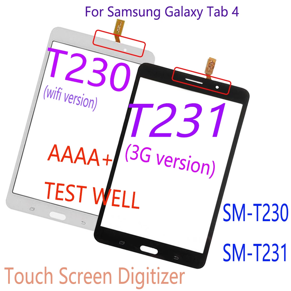 

7,0 "для Samsung Galaxy Tab 4 SM-T230 T230 SM-T231 T231 сенсорный экран дигитайзер Датчик переднее внешнее стекло замена панели объектива