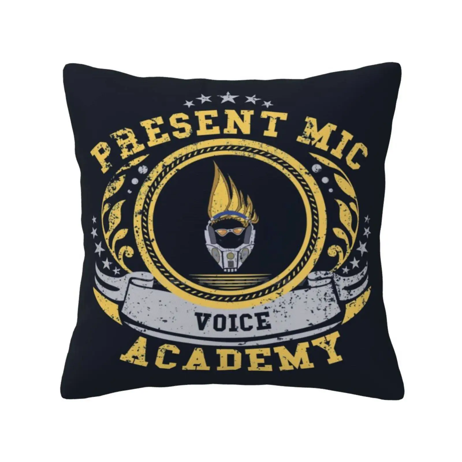 Present Mic Academy. Throw Cushion Pillow Cover Mic Hizashi Yamada