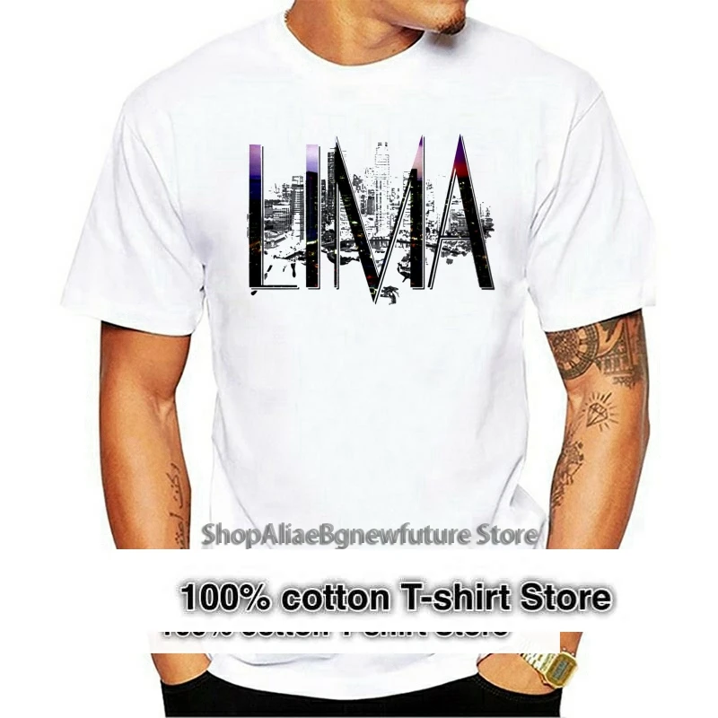 Lines of Peru Lima - White T Shirt Top Flag Peru Country Design Men 2024 New Men Fashion Summer Slim Shipping 80S T Shirts(1)