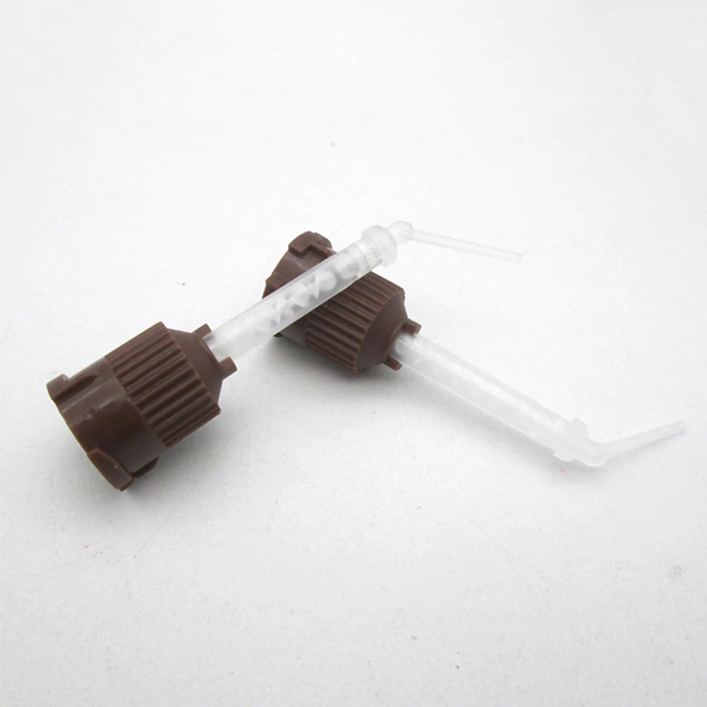 PIORPOY 50 Pcs Dental HP Impression Mixing Tips Brown With X-Fine Intra Oral Tips For Endo Core Marterials Odontología Tools