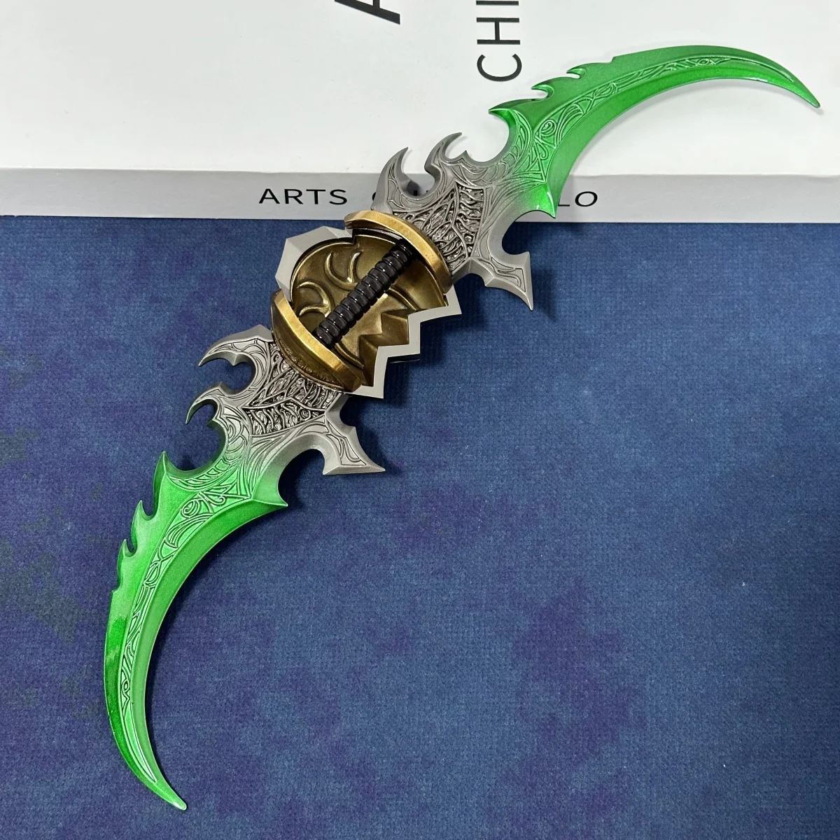 11.2inch Metal World of Warcraft Katana Warglaive Azzinoth Anime Samurai Sabre Ninja Knife Real Size Japanese Katana Toy Gift