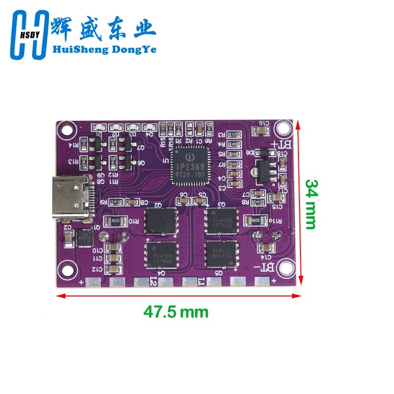 IP2368 Bidirectional 100w Fast Charging Module Buck-Boost Type-c Interface 4S Lithium Battery High-Power Fast Charging Board