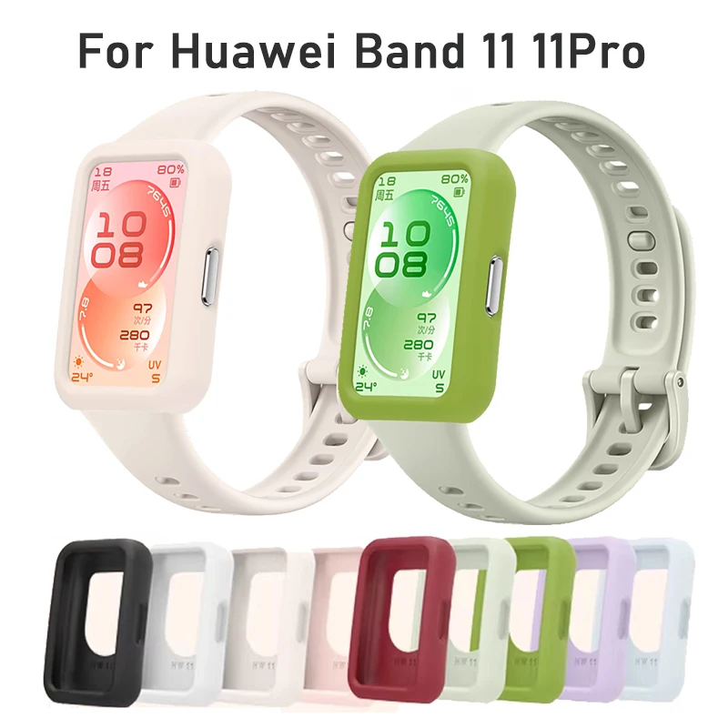 Soft Silicone Case For Huawei Band 11 11 Pro Watch Candy Color Coverage Protective Cover For Huawei Band 11 Pro 11 Accessories