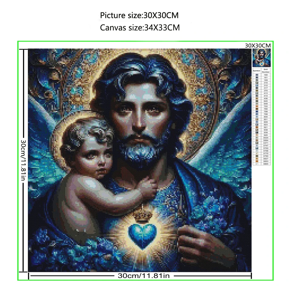 DIY Jesus Kids Diamond Painting Kit Water Diamond Mother Virgin White Lily Religious Cross Embroidery Diamond Mosaic Home Decor