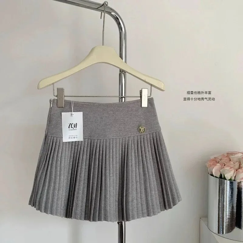 

Woolen Skirt Female Autumn and Winter Small Fragrance High-grade A Line Pleated Skirt High Waist Show Thin People Solid Color