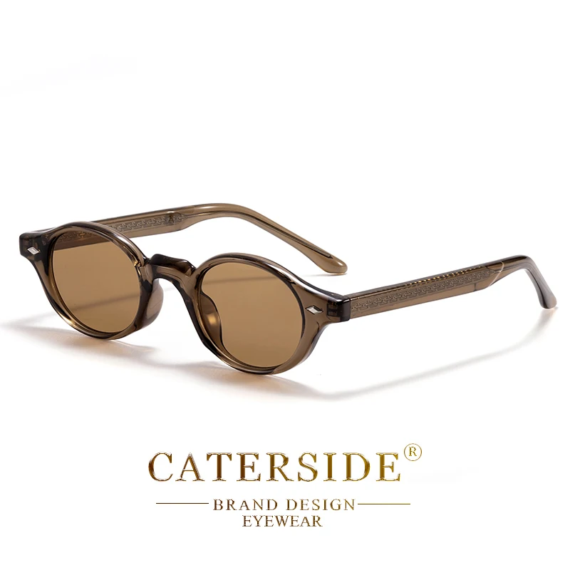 CATERSIDE Modische ovale Damen-Sonnenbrille, Vintage-Stil, kleiner Rahmen, luxuriöse Bügelenden, Sonnenbrille für Herren, Party- und Outdoor-Brille, UV400 – Detail 13