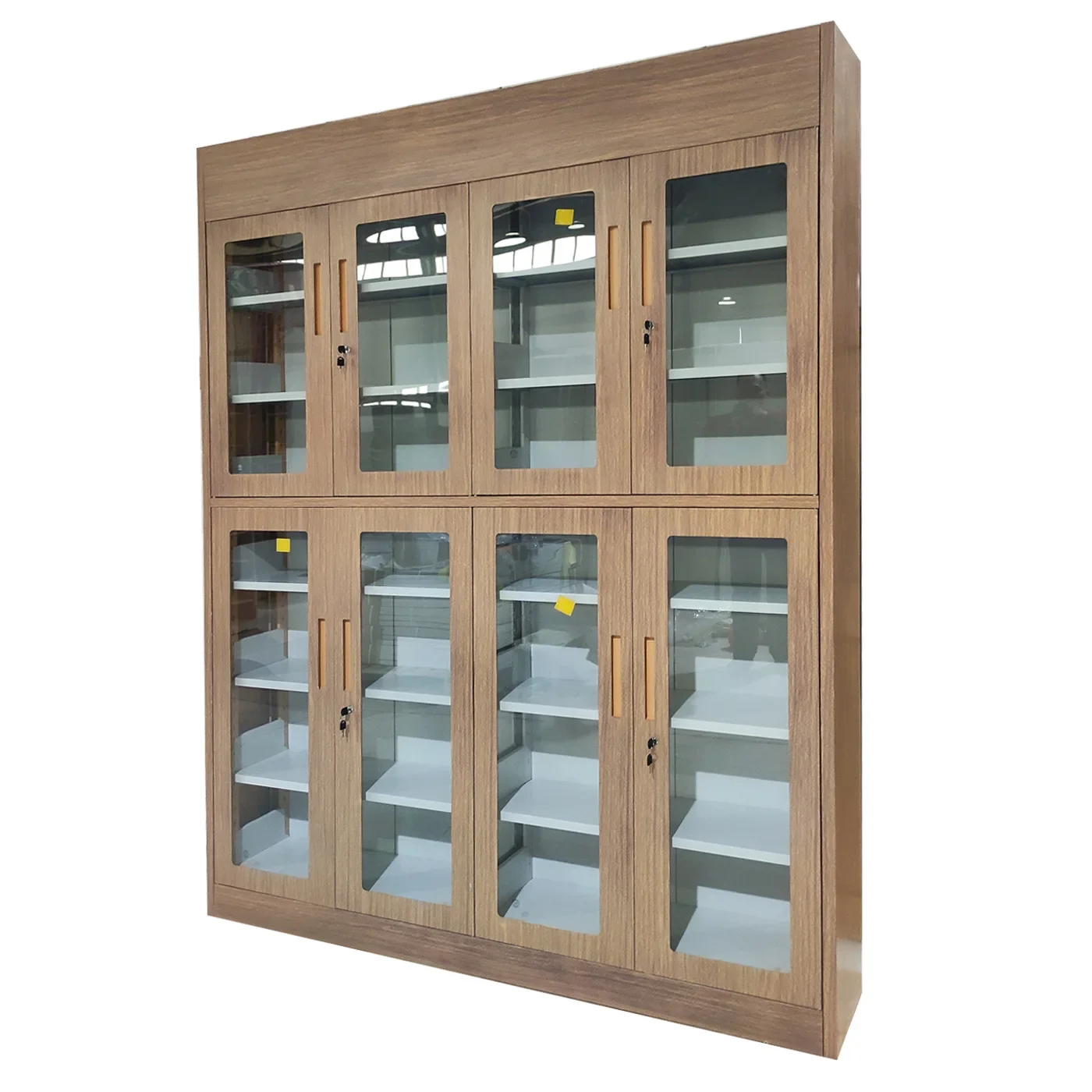 

Стальной книжный шкаф под дерево с дверцей шкафа, шкаф для хранения, бытовой шкаф под дерево, витрина для школьного книжного магазина