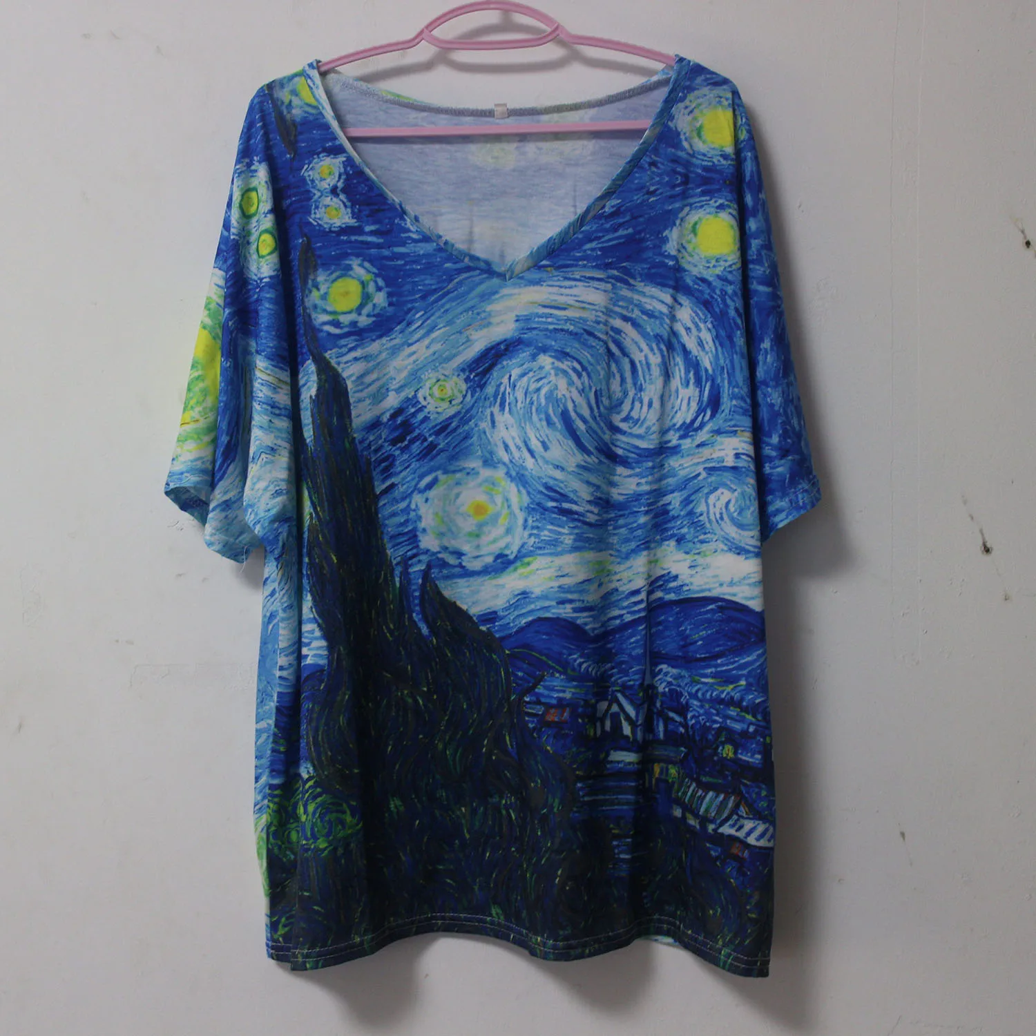 Van Gogh Starry Night Oil Printed Harajuku Vintage T Shirt Women Femme Free Shiping