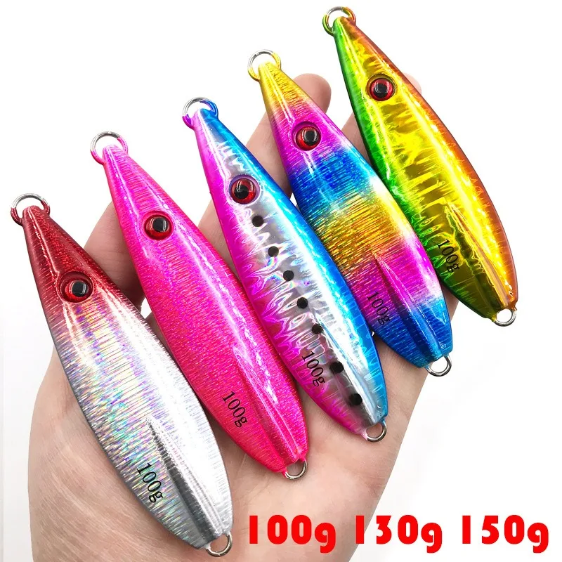 

2pcs Droplet Shaped Slow Pitch Jig Slow Falling100g-150g Sinking Metal Jigging Pesca Glow Jigs Luminous Lure Fishing Angler Bait