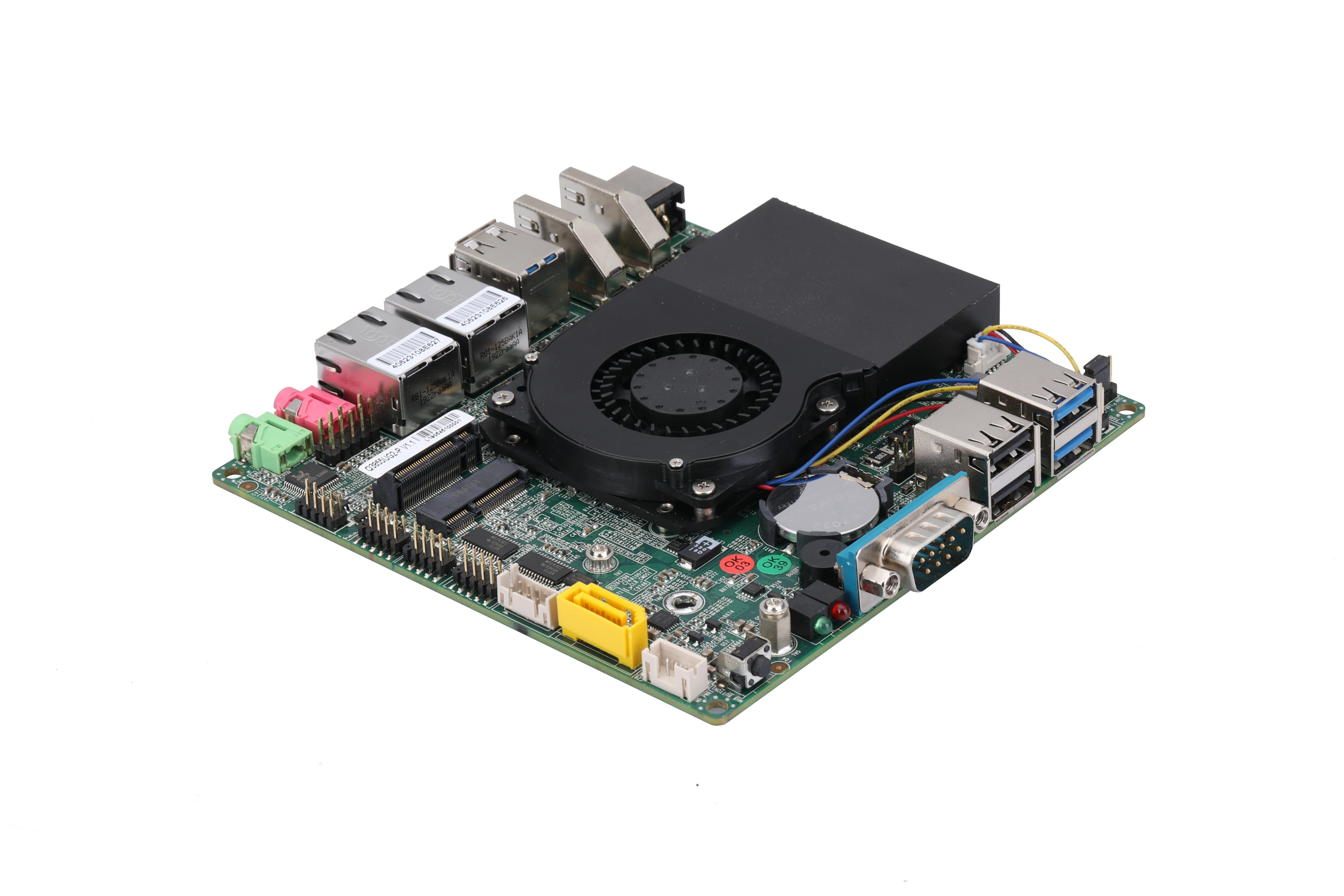 QOTOM MB2U247-0600 Q500P لوحة أم للكمبيوتر الصغير Celeron/Core i3 i5 i7 120*120 مللي متر تيار مستمر 12 فولت 2 x جيجابت LAN 4 x RS232 WIN7/10/Linux