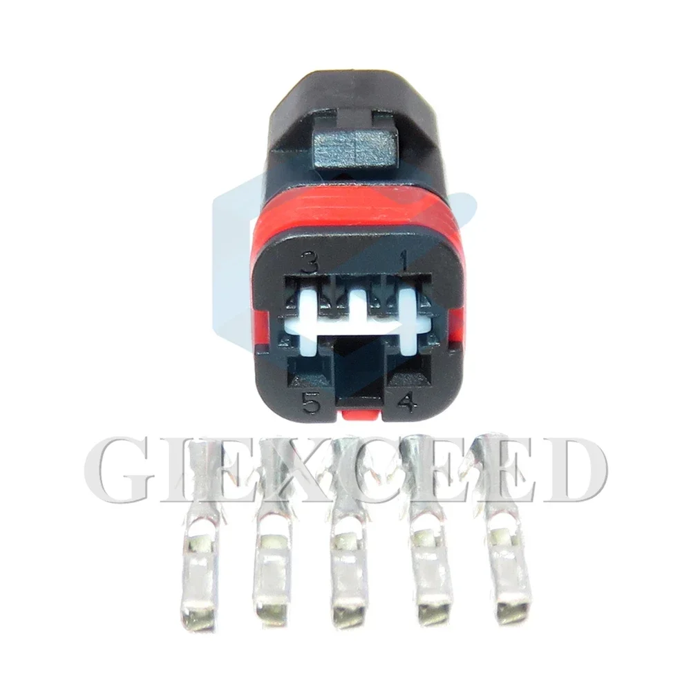 

2 Sets 5 Pin Unsealed Connector 0.6 Seires Car Plastic Housing Wiring Socket AC Assembly Auto Accessories KH1200043-20