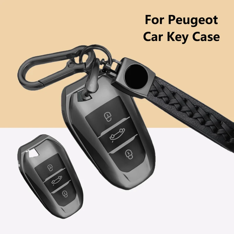 Titan Grau für Peugeot 308 408 508 3008 4008 Citroen C4 C4L C6 C3 XR Picasso DS3 Fernbedienung Auto Schlüssel Fall Abdeckung Halter Schlüsselbund