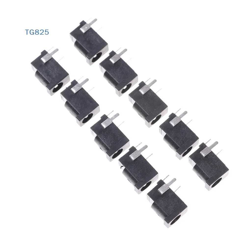 【AN】10 Pcs Black 3 Pin 3.5mm x 1.3mm DC Power Jack Socket PCB Mount