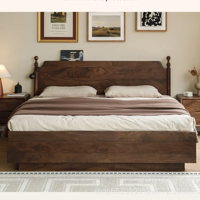 

North American, black walnut, all solid wood, high box bed, cherry wood, medieval style