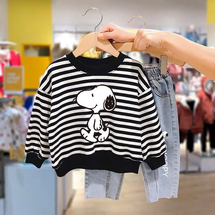 Snoopy girl  and boy sweater children's cute cartoon 2022 cotton spring and autumn long-sleeved top coat