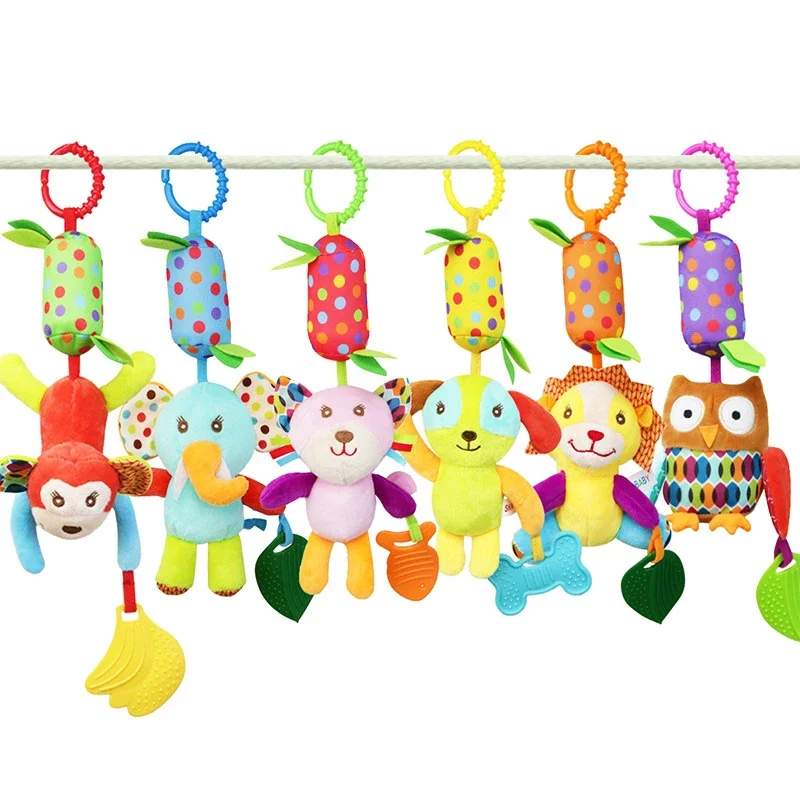 Choca Coelho Animais para bebê recém-nascido, Grab Ability Training Toys, Cama infantil, Sino Suspenso, Bonecas de pelúcia para criança, 0-12 meses