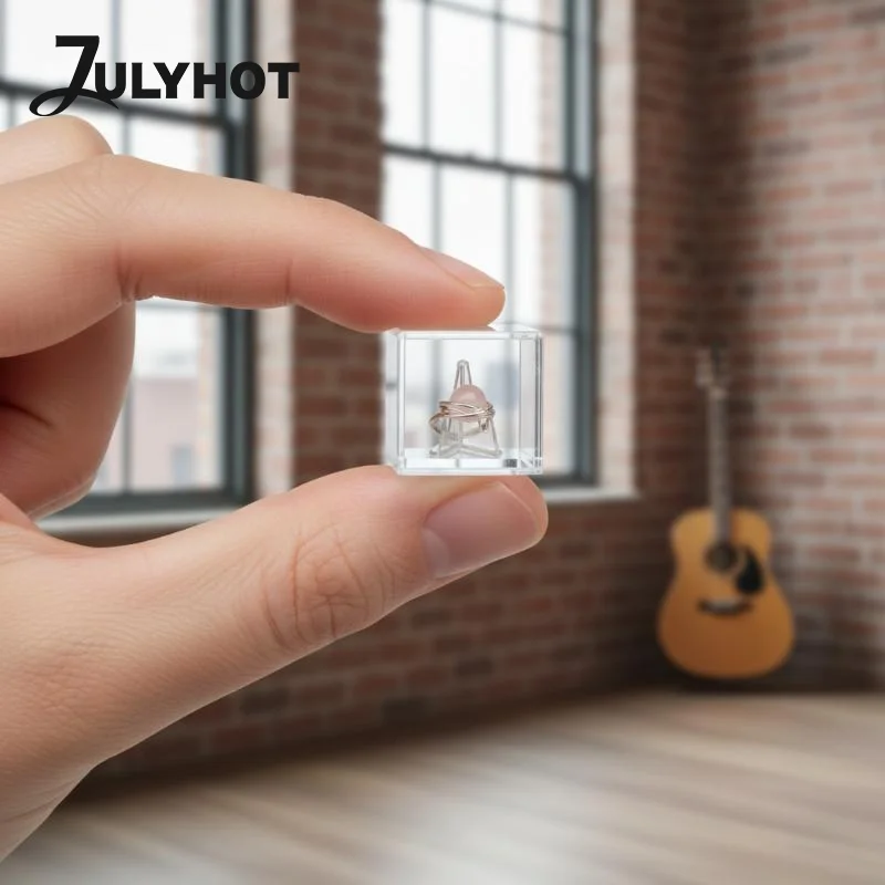 Acrylic Guitar Pick Display Box With Stand Collectible Rack Storage Case Transparent Pick Jewelry Holder For Guitar Accessories