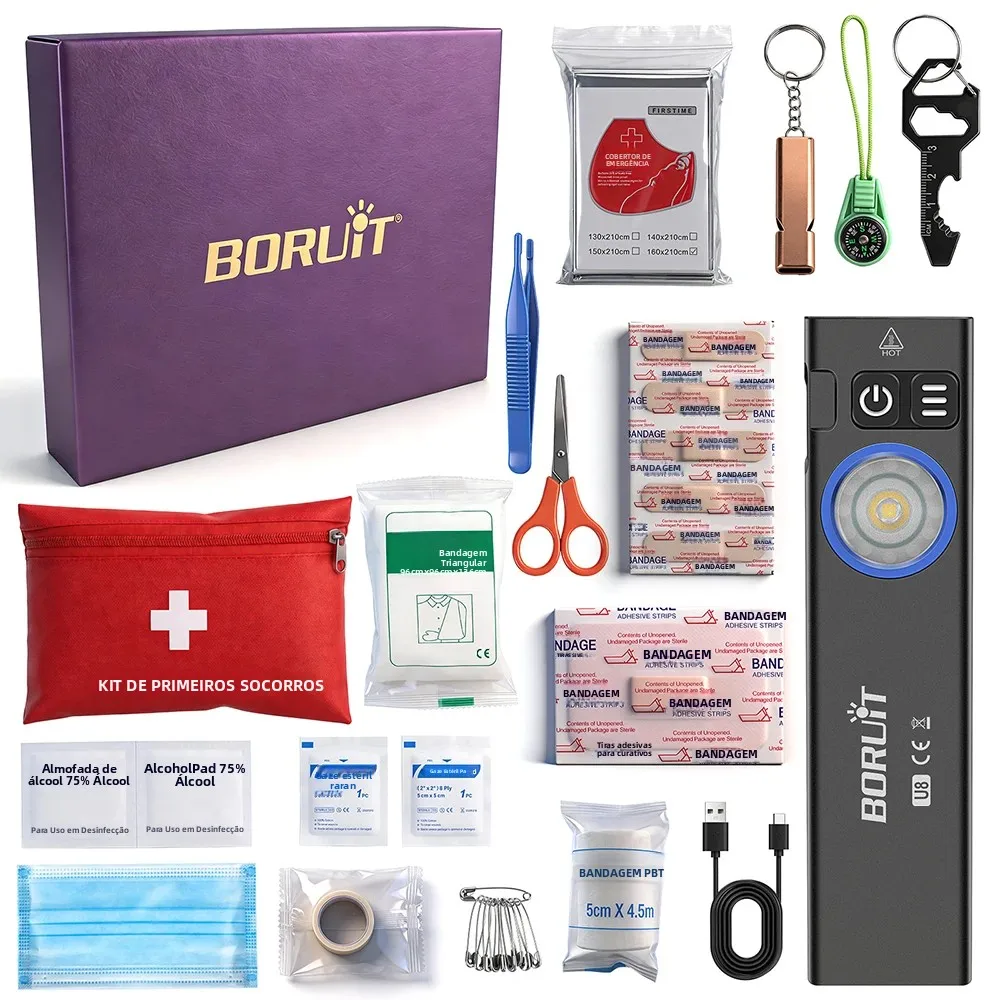 linterna-boruit-u8-para-exteriores-resistente-al-agua-ip67-carga-tipo-c-con-manta-de-primeros-auxilios-silbato-brujula-herramienta-edc-caja-de-regalo-morada