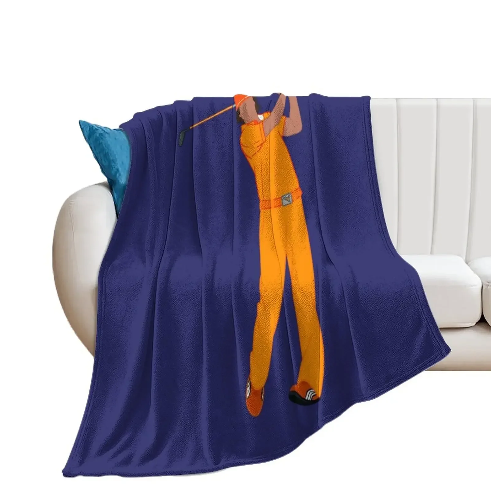 Rickie Fowler Signature Orange Throw Blanket warm winter Hair Sofa Throw Blankets