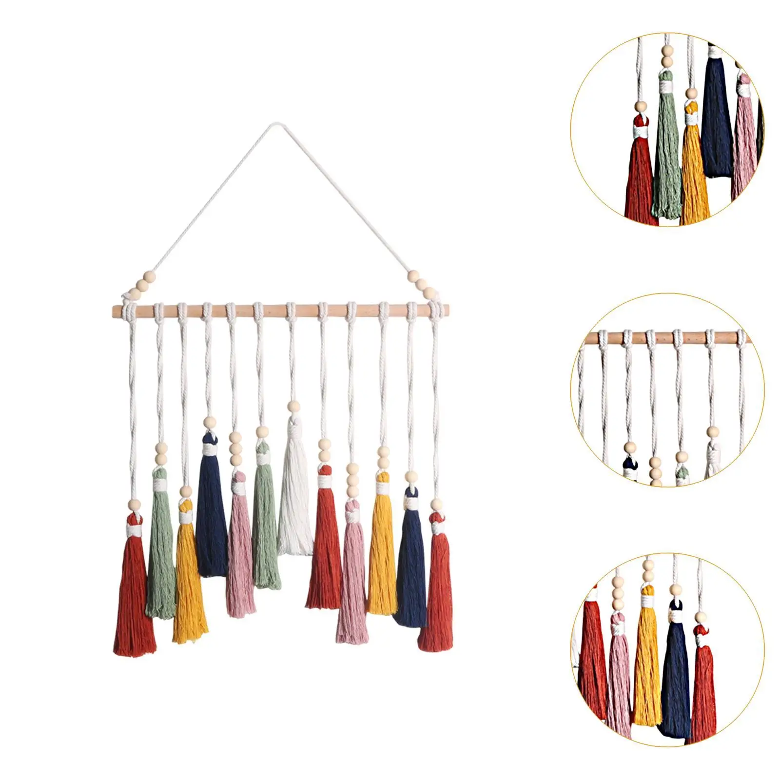 Macrame Wall Hanging Tapestry Bohemian Wall Decor Cotton Thread Tassel for Birthday Gift