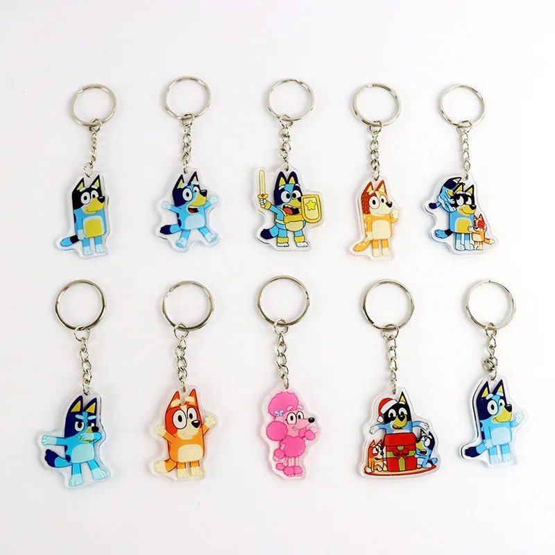 

Брелок Bluey 5 см, акриловый креативный кулон для ключей, подвеска для сумки/рюкзака, детские подарки, призы для карнавала