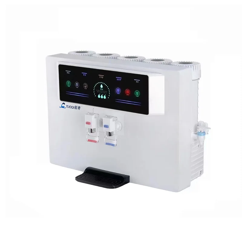 Gran pantalla LCD recordatorio de voz dispensador inteligente de agua potable RO caliente y fría