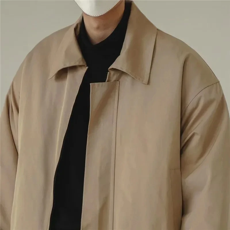 Y2k Europe America High Street Casual Coat Ins Spring Autumn Design Sense Men Senior Vintage Shoulder-Padded Short Bomber Jacket