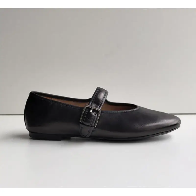 Dave&di Minimalist Women's Shoes Genuine Leather French Grandma Shoes Soft Mary Jane Shoes Women's Shoes Loafers Summer Shoes