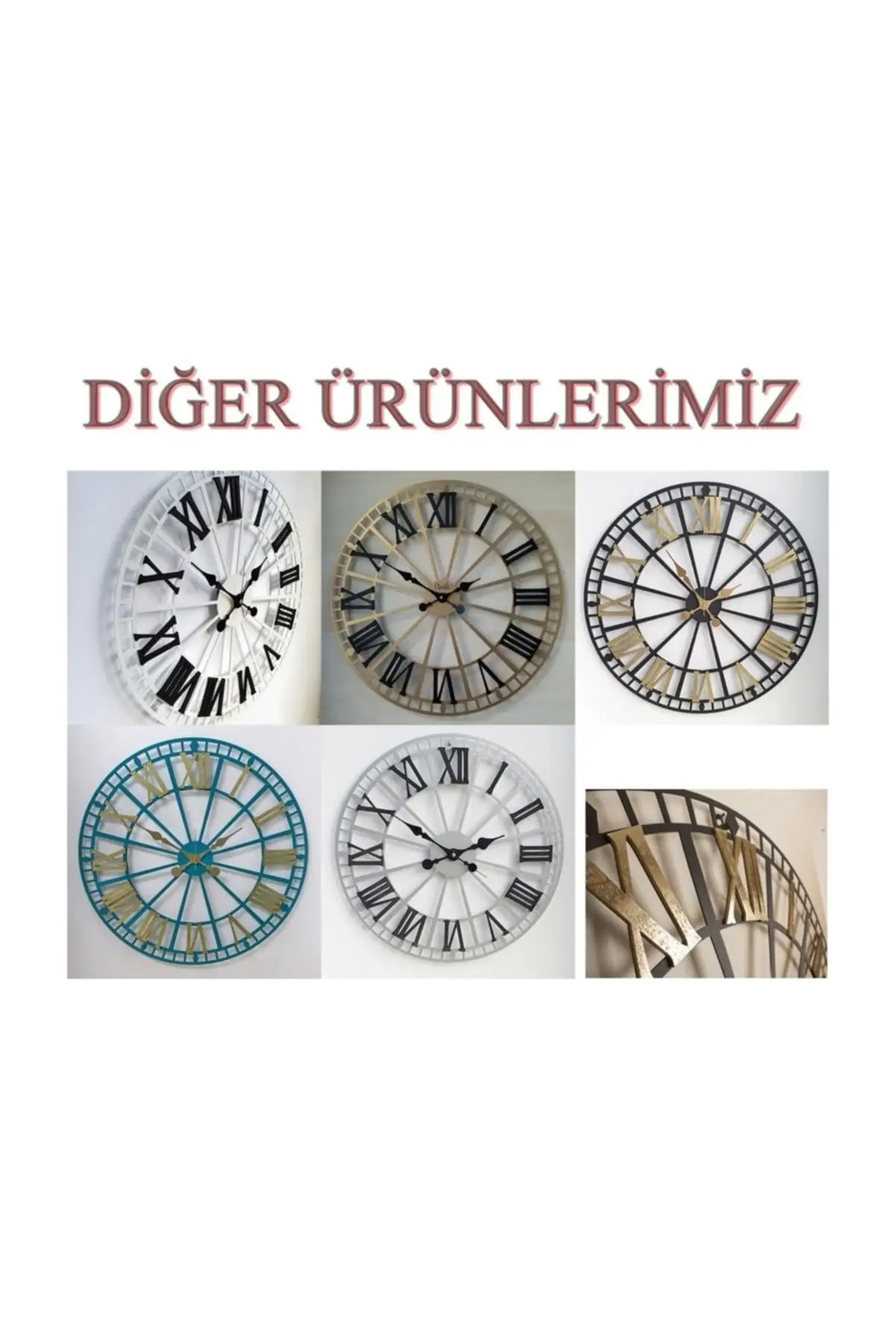 Uras Wrought Iron Wall Clock 7615 05 White Color Wood 76cm 3d Wall Clock Creative Home Decor