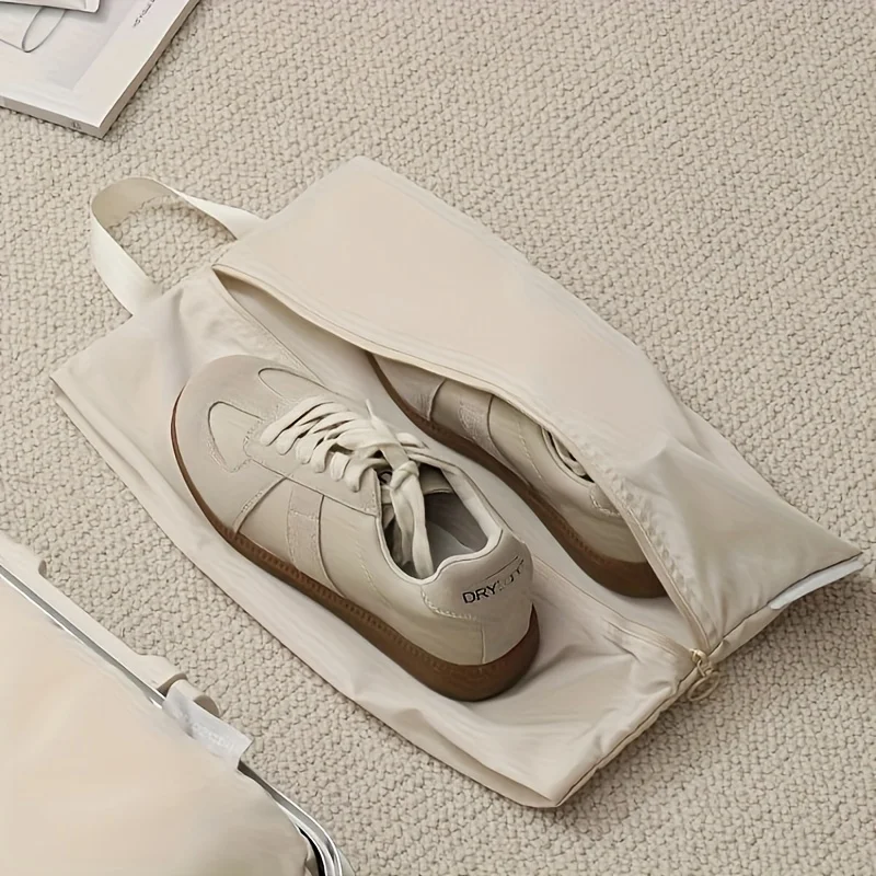 Lightweight Shoe Storage Bag with Handle, Zippered Closure & Reinforced Stitching for Home, Travel, Compact Organizer for Shoes
