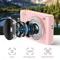 Mini Digital Camera 4K HD Sony Lens 44M Pixels 2.4 Inch Screen Student Digital Cam Auto Focus 4x Zoom Photography Outdoor Travel
