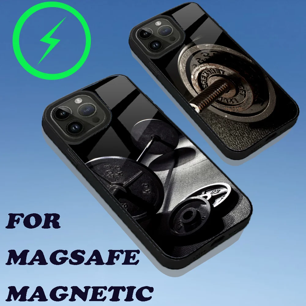 Bodybuilding Gym Fitness Phone Case For iPhone 15,14,13,12,11,Plus,Pro,Max Mini Magsafe Magnetic Wireless Charging