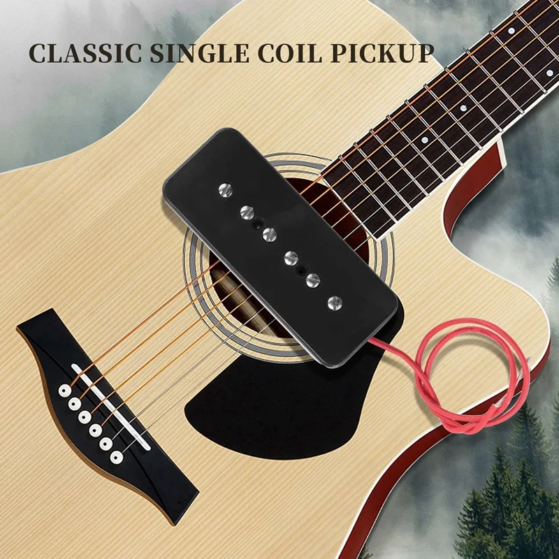 4x conjunto de barra de sabão ponte pescoço captador p90 alnico 5 captador de guitarra elétrica bobina única peças de guitarra preto