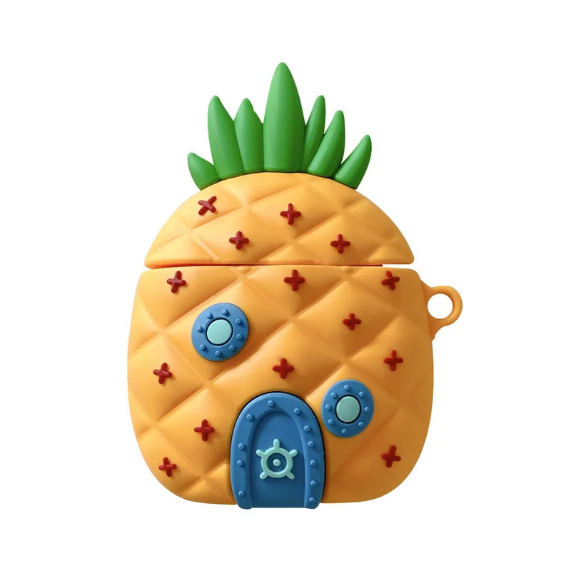 For Airpods Pro 2 Case,3D SpongeBob's Pineapple House Silicone Protective Earphone Cover For Airpods 4 Case Funda