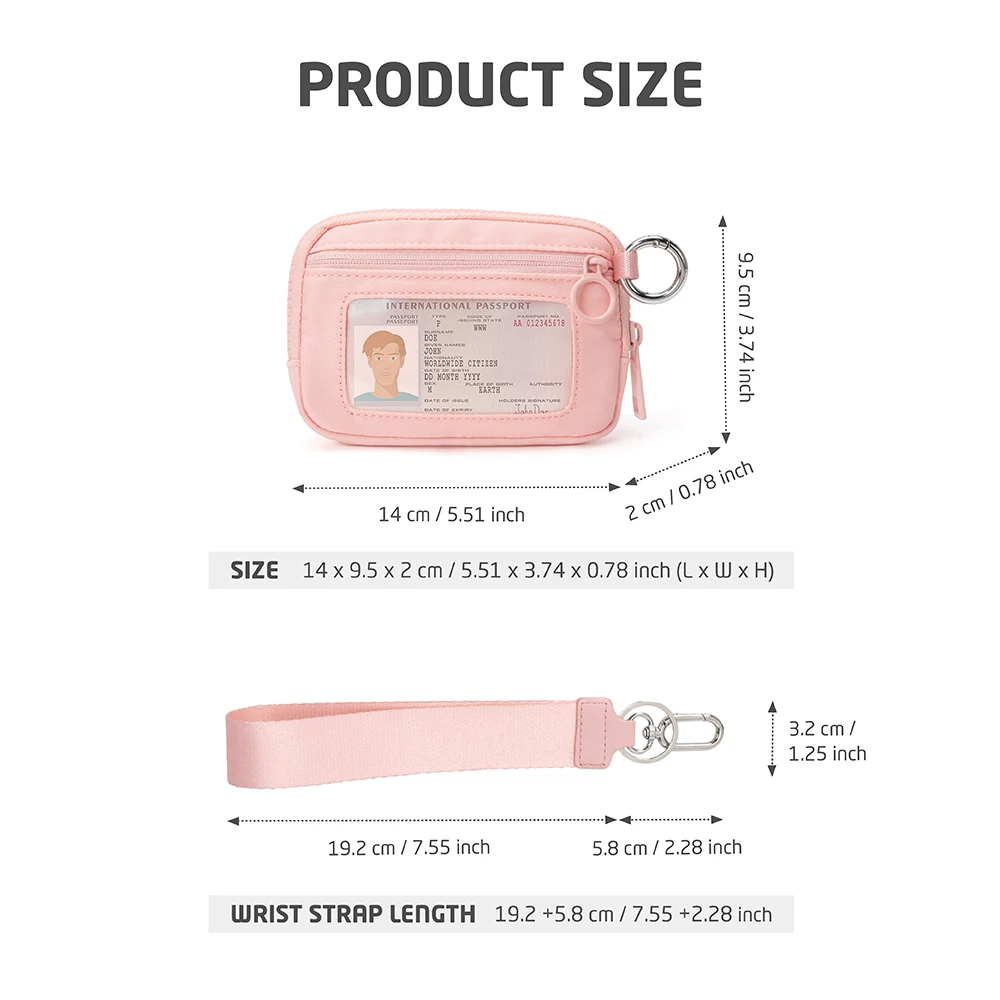 حقيبة تخزين حامل البطاقات النسائية متعددة الوظائف ومحفظة النقود المعدنية المرتبطة بمشبك محمول قصير مع حقيبة يد بسحاب ذات قيمة عالية