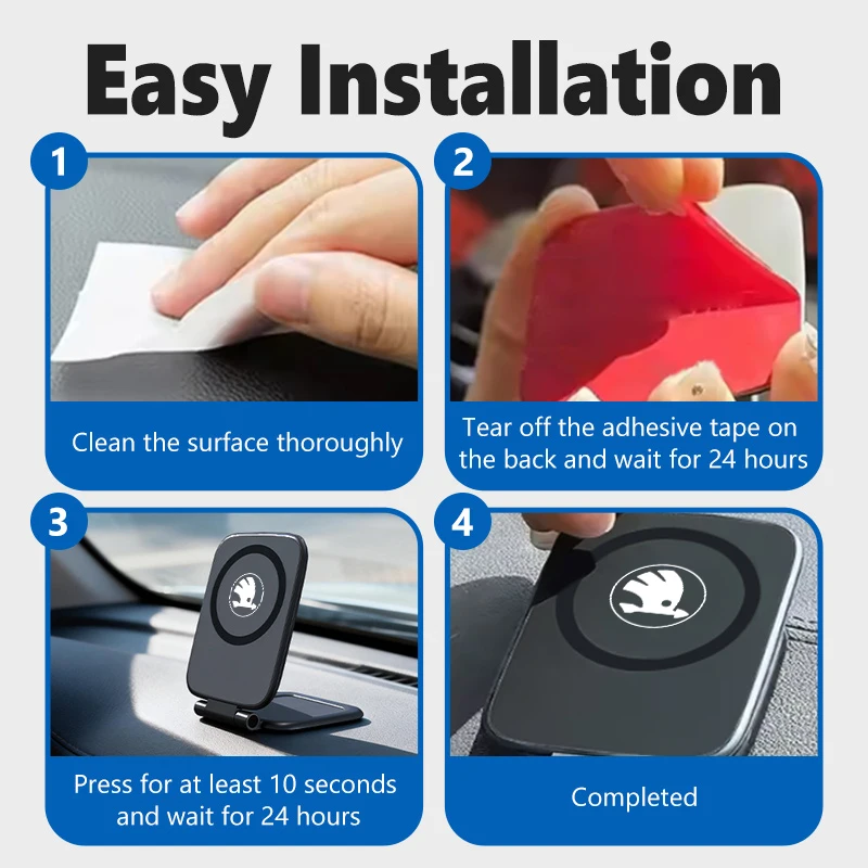 Magnetic Car Phone Holder Strong Magnet Armrest Mount Stand For Skoda Kodiaq Fabia Kamiq Karoq Octavia 2 3 Rapid Scala view 6